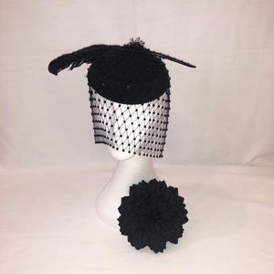 Rhinestone Veil Fascinator Set